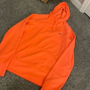 bright neon orange/pink hoodie